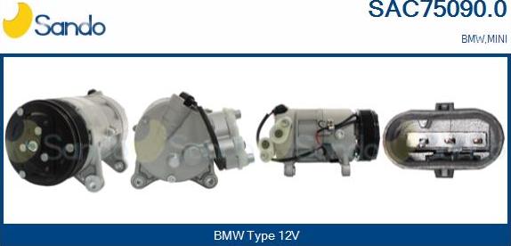 Sando SAC75090.0 - Compressor, air conditioning autospares.lv