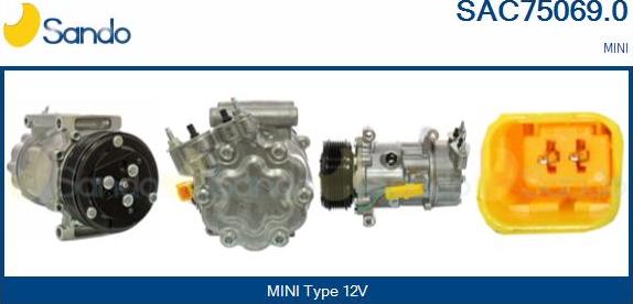 Sando SAC75069.0 - Compressor, air conditioning autospares.lv