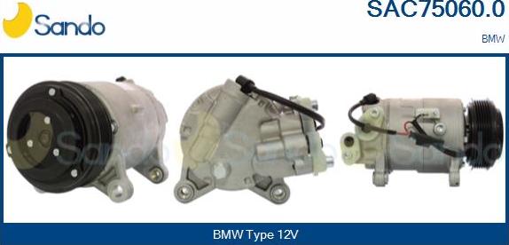 Sando SAC75060.0 - Compressor, air conditioning autospares.lv