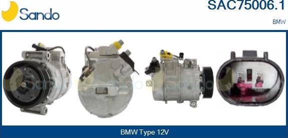 Sando SAC75006.1 - Compressor, air conditioning autospares.lv