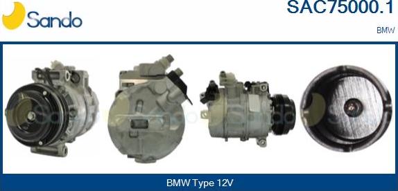 Sando SAC75000.1 - Compressor, air conditioning autospares.lv