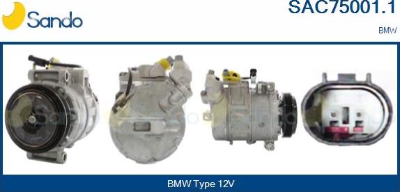 Sando SAC75001.1 - Compressor, air conditioning autospares.lv