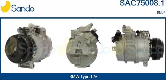 Sando SAC75008.1 - Compressor, air conditioning autospares.lv