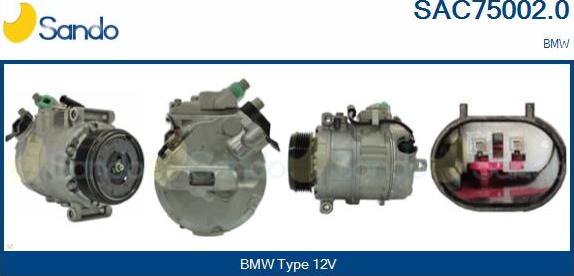 Sando SAC75002.0 - Compressor, air conditioning autospares.lv