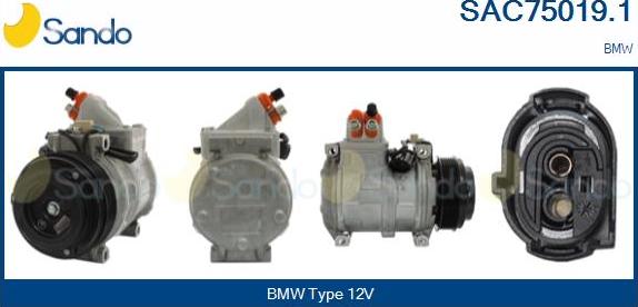 Sando SAC75019.1 - Compressor, air conditioning autospares.lv