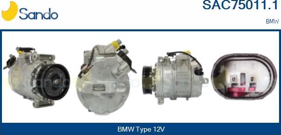 Sando SAC75011.1 - Compressor, air conditioning autospares.lv