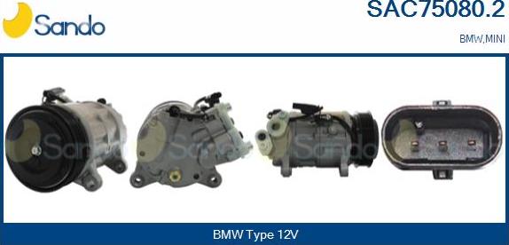 Sando SAC75080.2 - Compressor, air conditioning autospares.lv