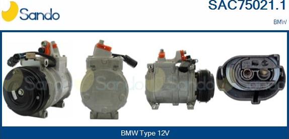 Sando SAC75021.1 - Compressor, air conditioning autospares.lv