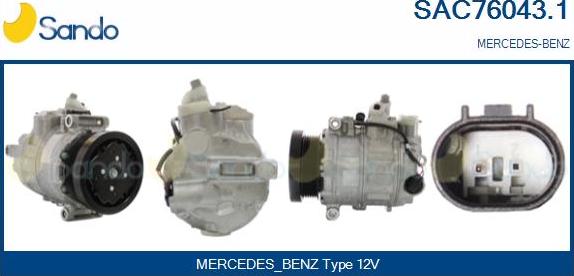 Sando SAC76043.1 - Compressor, air conditioning autospares.lv