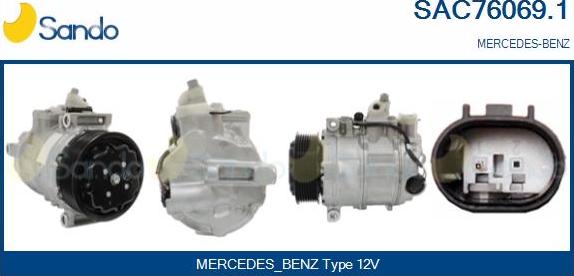 Sando SAC76069.1 - Compressor, air conditioning autospares.lv