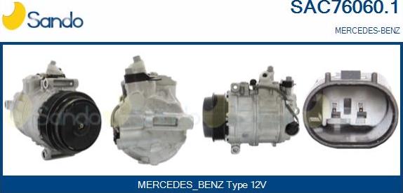 Sando SAC76060.1 - Compressor, air conditioning autospares.lv