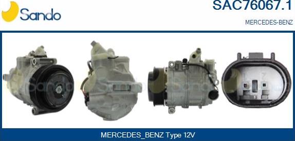 Sando SAC76067.1 - Compressor, air conditioning autospares.lv