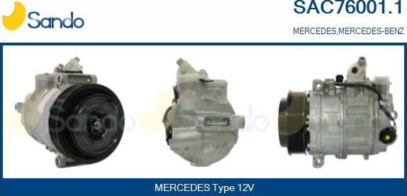 Sando SAC76001.1 - Compressor, air conditioning autospares.lv