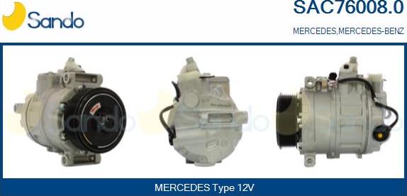 Sando SAC76008.0 - Compressor, air conditioning autospares.lv