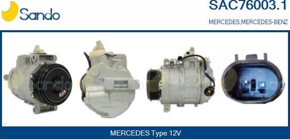 Sando SAC76003.1 - Compressor, air conditioning autospares.lv