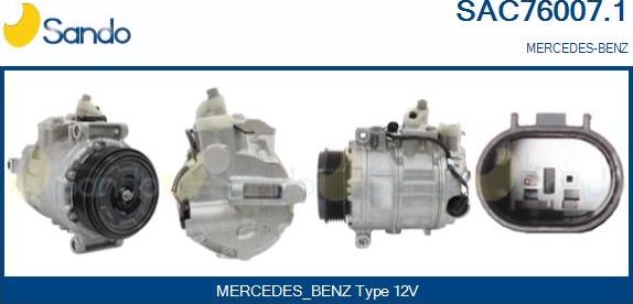 Sando SAC76007.1 - Compressor, air conditioning autospares.lv