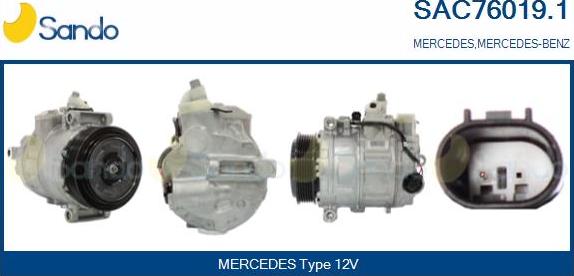 Sando SAC76019.1 - Compressor, air conditioning autospares.lv