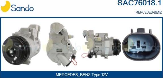 Sando SAC76018.1 - Compressor, air conditioning autospares.lv