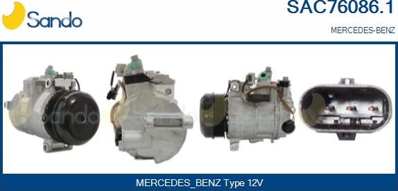 Sando SAC76086.1 - Compressor, air conditioning autospares.lv