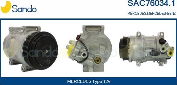 Sando SAC76034.1 - Compressor, air conditioning autospares.lv