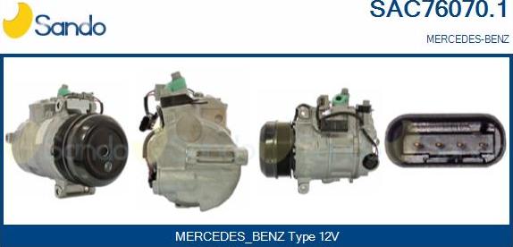 Sando SAC76070.1 - Compressor, air conditioning autospares.lv