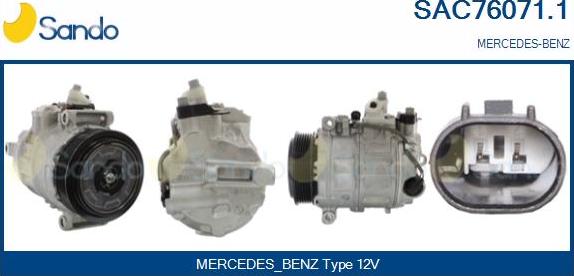 Sando SAC76071.1 - Compressor, air conditioning autospares.lv