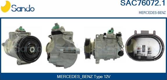 Sando SAC76072.1 - Compressor, air conditioning autospares.lv