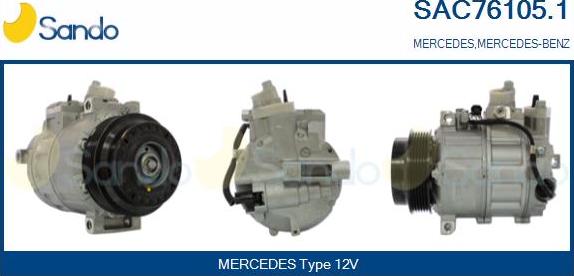 Sando SAC76105.1 - Compressor, air conditioning autospares.lv