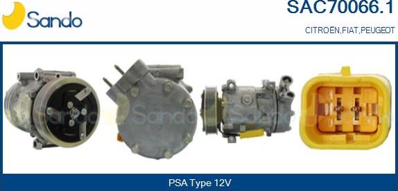 Sando SAC70066.1 - Compressor, air conditioning autospares.lv