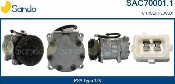 Sando SAC70001.1 - Compressor, air conditioning autospares.lv