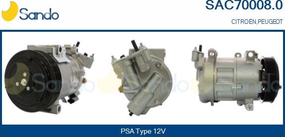 Sando SAC70008.0 - Compressor, air conditioning autospares.lv