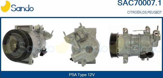 Sando SAC70007.1 - Compressor, air conditioning autospares.lv