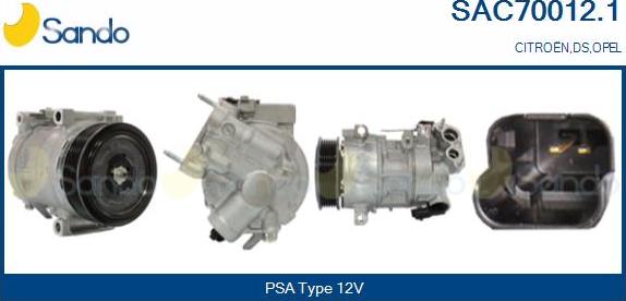 Sando SAC70012.1 - Compressor, air conditioning autospares.lv