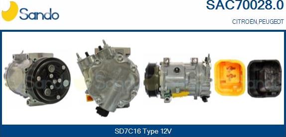 Sando SAC70028.0 - Compressor, air conditioning autospares.lv