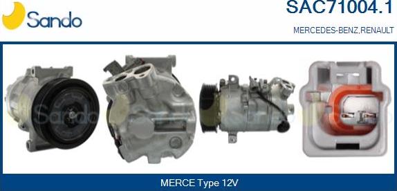 Sando SAC71004.1 - Compressor, air conditioning autospares.lv