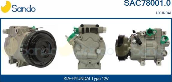 Sando SAC78001.0 - Compressor, air conditioning autospares.lv