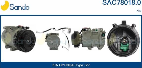 Sando SAC78018.0 - Compressor, air conditioning autospares.lv