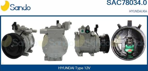 Sando SAC78034.0 - Compressor, air conditioning autospares.lv