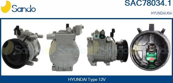 Sando SAC78034.1 - Compressor, air conditioning autospares.lv