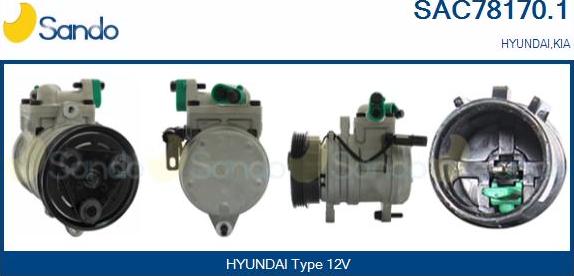 Sando SAC78170.1 - Compressor, air conditioning autospares.lv