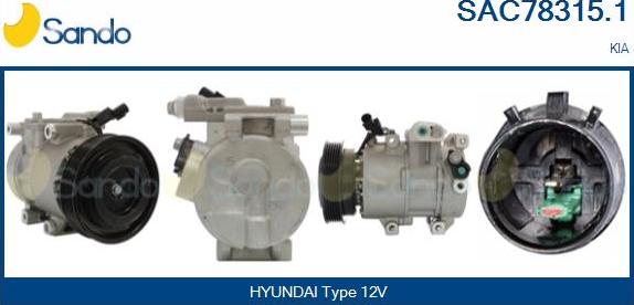 Sando SAC78315.1 - Compressor, air conditioning autospares.lv