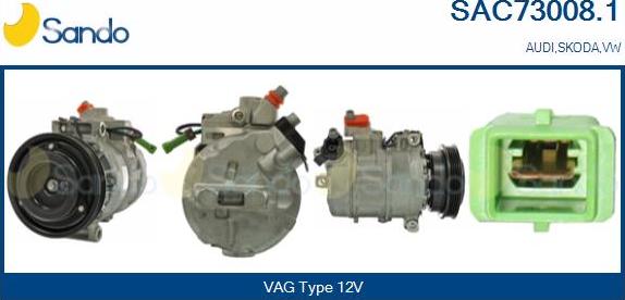 Sando SAC73008.1 - Compressor, air conditioning autospares.lv