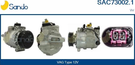 Sando SAC73002.1 - Compressor, air conditioning autospares.lv
