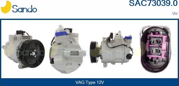 Sando SAC73039.0 - Compressor, air conditioning autospares.lv