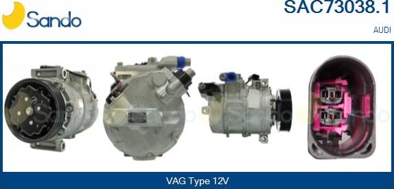 Sando SAC73038.1 - Compressor, air conditioning autospares.lv