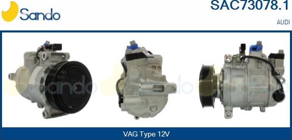 Sando SAC73078.1 - Compressor, air conditioning autospares.lv