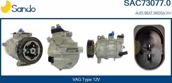 Sando SAC73077.0 - Compressor, air conditioning autospares.lv