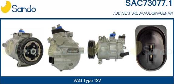 Sando SAC73077.1 - Compressor, air conditioning autospares.lv