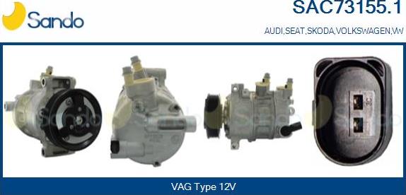 Sando SAC73155.1 - Compressor, air conditioning autospares.lv