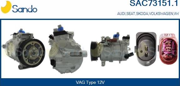 Sando SAC73151.1 - Compressor, air conditioning autospares.lv